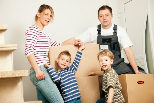 Boxes and household items ready for transport during a Camberwell removal