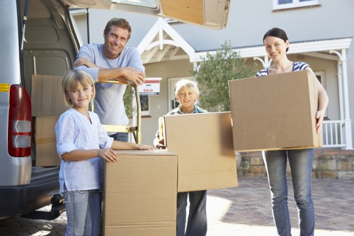 Furniture and boxes loaded into a moving van in Camberwell